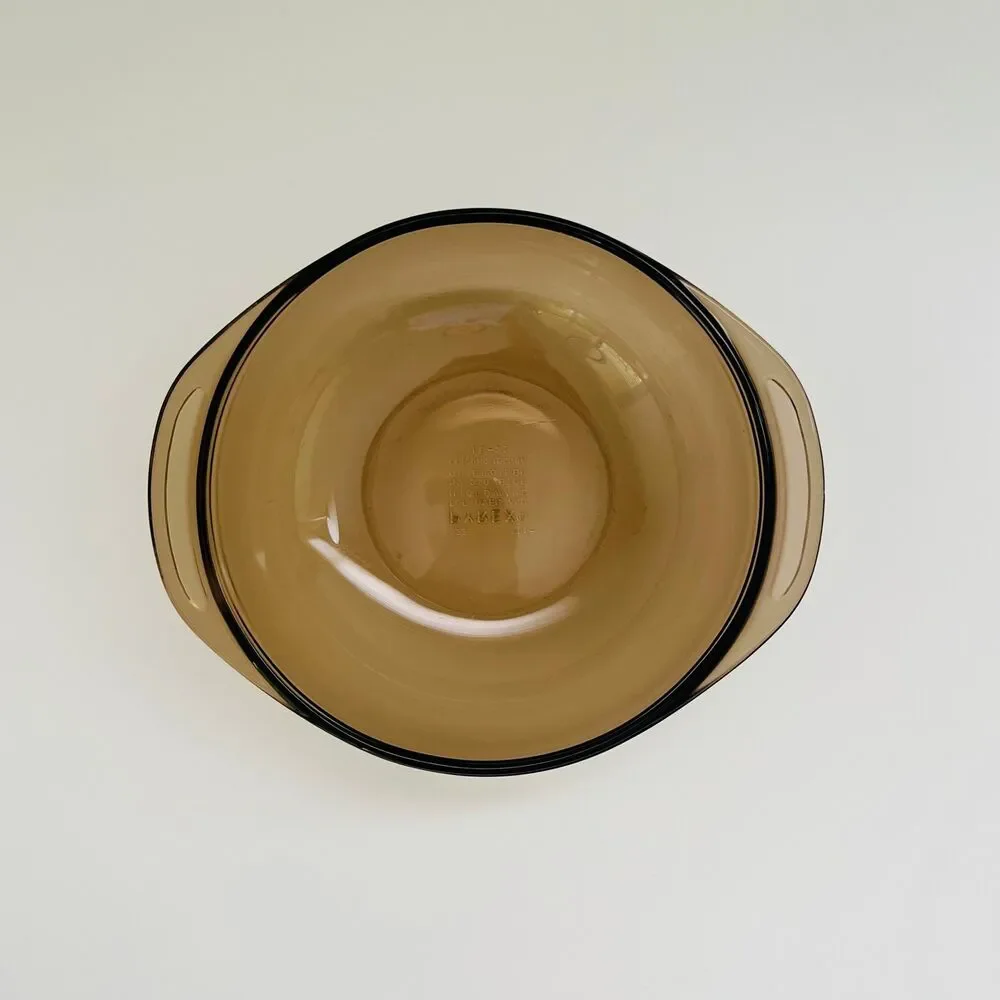 PYREX Amber Glass 023 Round 1.5L Casserole Baking Dish With Lid
